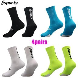 Socks isports 4pairs New Sports Compression Cycling Socks Men Professional Racing Mountain Bike Socks calcetines ciclismo hombre