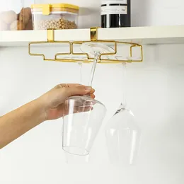 Kitchen Storage Living Room Punch-Free Goblet Wine Glass Hanging Rack Upside Down Drain Household Red
