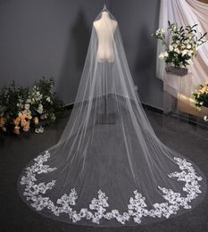 Cheap Luxurious Bridal Veils 3 Meters Real Image Wedding Accessories Ivory White Veils for Bride Cathedral CPA31693463406