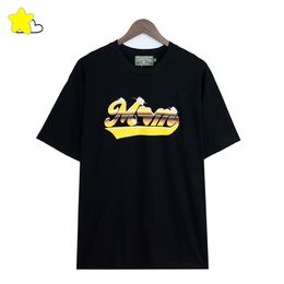 24SS Casual Fashion Cotton T Shirt Tee Men Women Tags Golden Letter Logo Printing T Shirt Top