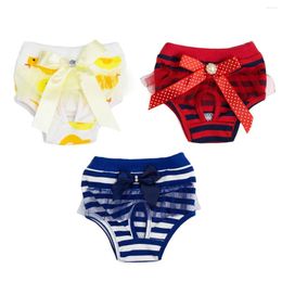 Dog Apparel Washable Small Physiological Pants Bow Tie Decor Cotton Pet Briefs Female Shorts Girl Menstruation Diaper Underwear