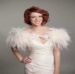 Fashion Ostrich Feather Wedding Wraps Toss Mini Cape White Ivory Winter Wedding Jackets Custom Made Bridal Wraps2992624