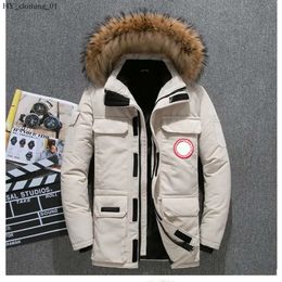 Women's and Men's Medium Length Winter New Canadian Style Overcame Lovers' Working Clothes Thick Goose Down Gooes Jacket Men