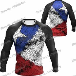 Wear Chile Surfing Diving TShirt Tight Long Sleeve Rash Guard Swimwear Men UV Protection Surf Clothing Beach Floatsuit Women Tops