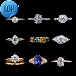 Starsgem Diamond Wedding Ring Woman silver 10K 14K 18K Fine Jewellery Engagement Moissanite Ring