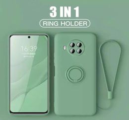 Phone Case For Xiaomi Redmi K30 10 11 10T K40 10X 5G 4G Lite Ultra Pro Liquid Sofe Silicagel With Ring Holder Wristband Cover925116161099