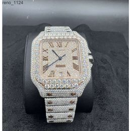 Gelo de alta qualidade VVS 1 39,8 mm masculino Moissanite Watch Pass Diamond Tester
