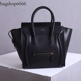 Tote Classic Handbag Real Leather Smile Face Trapeze Cross Body Bag Two Size for Your Option 2024 new high quality