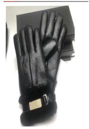 winter Luxury Sheepskin Leather Gloves For Men fashion Designer Mens Genuine Real Leathers glove soft warm fleece inside Sexy driv5599789