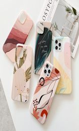 IMD paiting leaf tpu phone cases for iPhone 12 11 pro promax X XS Max 7 8 Plus case cover1222294