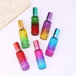 Storage Bottles 10/15ml Dual-Color Gradient Perfume Dispenser Bottle Bitter Melon Pattern Glass Spray Portable Sample Empty