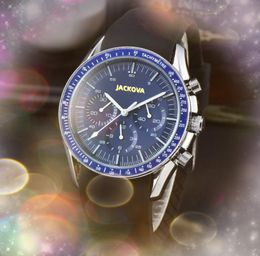 Mens Full Functional Stopwatch Watches Automatic Quartz movement Clock Men Ceramic Bezel Rubber Nylo Fabric Strap Sports Luminous Waterproof Wristwatch Gifts