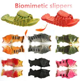 GAI GAI GAI Mens Slippers Flip Flops Designer Lobster Slippers Men Funny Animal Summer Flip Flops Cute Beach Shower Casual Shoes Women Unisex Big Size Soft Home