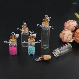 Pendant Necklaces 6PCS Mini Glass Cork Bottles DIY Pendants Stopper Storage Vial Empty Sample Jars Wishing Bottle Jewellery Finding