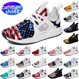 Customised shoes lovers running shoes cartoon the Old Glory Team logo diy shoes Retro casual shoes men women shoes outdoor sneaker black white red big size eur 35-48