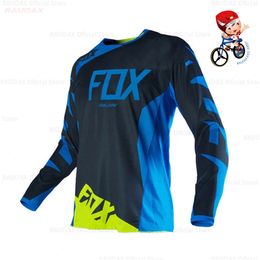 Kids Quick Dry Motocross Jerseys Downhil Mountain Bike DH Shirt MX Motorcycle Cycling Clothing Ropa for Boys MTB TShirts 240113