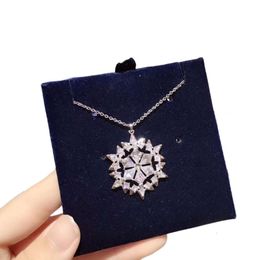 Swarovskis Necklace Designer Women Top Quality Pendant Necklaces Fantasy Snowflake Bundle Neck Chain Female Element Crystal Snowflake Necklace Female