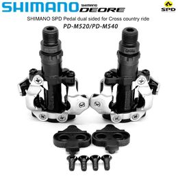 SHIMANO DEORE PDM520 M540 SPD Bike Pedals Self Locking Pedal With SMSH51 Cleat Set Bearing MTB Mountain Original Parts 240113