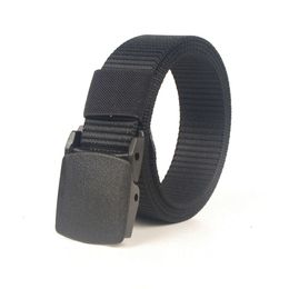 African custom POM quick-drying smooth men's simple canvas nylon 3.2cm tactical training cheap breathable belt