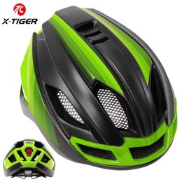 Helmets XTIGER Integrallymolded Mountain Road Bike Helmet LED Light Safety Cycling Helmet Ultralight Sports Bicycle Helmet