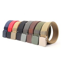 Sales of Customised 1.5-inch men's outdoor leisure nylon lightweight canvas webbing wear-resistant plastic buckle belt