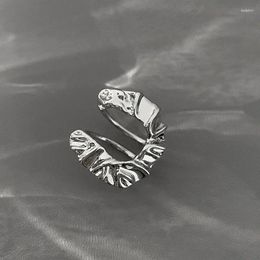 Cluster Rings 925 Silver Plated Irregular Geometric Cuff Finger Ring For Women Girls Wedding Party Jewellery Gift JZ166