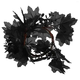 Decorative Flowers Halloween Wreath Artificial Candle Ring Hanging Pendant Party Harvest Thanksgiving Day