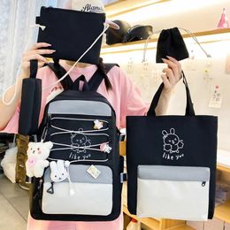 Bags 5 In 1 Japanese Women Backpack Multifunctional School Bag for Girls Large Capacity Outdoor Travel Bags Student Storage Backpacks