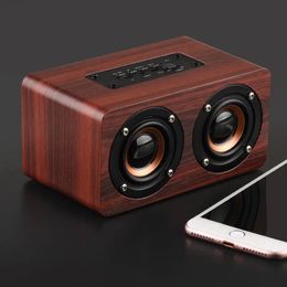 Speakers KAPCICE Wooden Wireless Bluetooth Speaker Portable HiFi Shock Bass Altavoz TF caixa de som Soundbar