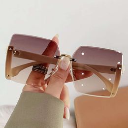 Fashionable Cut Edge Large Frame UV Resistant Sunglasses, 2023 New Trend Sunglasses