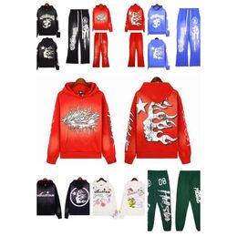 hellstar hoodie designer hoodies sweatshirts Portrait High Street Tide hip hop Thickened Athleisure Hand painted pockets womens sweaters hoody hoodys dfl