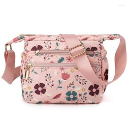 Evening Bags Fashion Floral Pattern Women's Crossbody Bag High Quality Light Nylon Shoulder Multi-pockets Girls Small Messenger