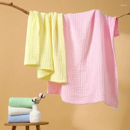 Blankets 6 Layers Muslin Squares Baby Solid Colour Born Infant Bath Towel Stuff Cotton Bubble Gauze Swaddle
