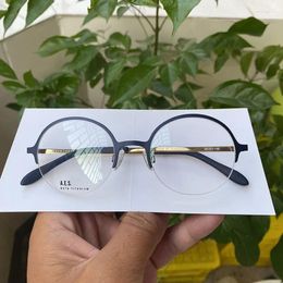 Sunglasses Frames Luxury Design Of Scandinavia Beta Titanium Spectacles Women Niche Brands Round Semi Rimless