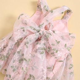 Girl Dresses Baby Girls Romper Dress Sleeveless Embroidery Flower Patchwork Bodysuit Summer Clothes