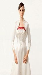 Latest Vintage Style Wedding Jacket With Embroidery Beaded 2016 34 Long Sleeve Bolero With Stading Collar Custom Made Cheap Brida4152144