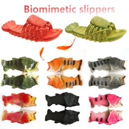 2024 Fashion Beach Sandals for Women Men Flat Summer Shoes Ladies Soft Lobster Slides 15cm-28cm Famliy Slippers Womens Animal Sandals