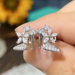 Stud Earrings Design Fashion Jewelry High Heels Shaped For Woman Crystal Shoes Earring Creative Elegant