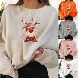 Women's Hoodies Christmas Holiday Party Pullovers Graphic Print Crew Neck Long Sleeve Light Hooded Sweatshirt Women Active Jacket