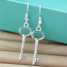 Dangle Earrings High Quality 925 Sterling Silver Exquisite Small Key For Women Wedding Engagement Fashion Jewellery Party Gift Wholesale