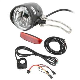 Lights 12V to 72V Electric Bike Front and Rear Light Set Headlight and Tail Light Switch Kit with 4 LED Lamp Beads