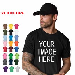 NO Price 100% Cotton Short Sleeve O-neck Men T-shirt Tops Tee Customised Print Your Own Design Brand Unisex T Shirt 240113