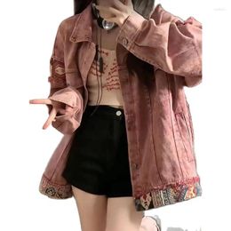 Women's Jackets American Retro High Street National Style Denim Coat Female Student 2024 Spring Autumn Loose All-matching Jacket Ins Solid