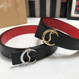 C L Red Bottom Belt 35 MM Genuine Leather Product Calf Leather Belt Designer Couple Style Suitable for Women Men T0P official replica Premium Gift 014A