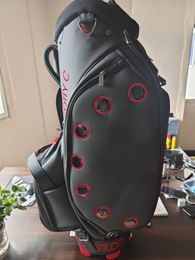 Outdoor Golf Bag High Grade Red Frosted Waterproof PU Large Capacity Professional Golf Cart Bags