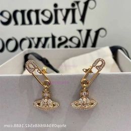 vivianeism westwoodism earrings earrings classic diamond studded Saturn earrings light luxury niche high-end girl earrings Instagram