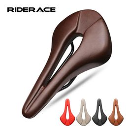 Saddles Bicycle Saddle Breathabl Hollow Design Pu Leather Soft Comfortable Seat MTB Mountain Road Bike OnePiece Cushion Cycling Parts