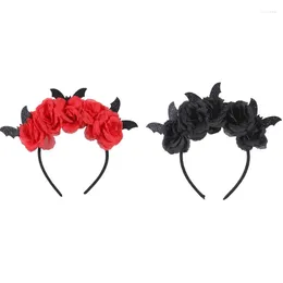 Hair Clips Fairy Halloween Devil Headband Handmade Flower Hoop Costume Headwear Cosplay Headpiece
