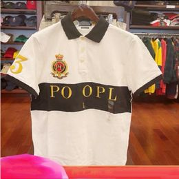 Spliced Polos shirt T-shirt American flag brand Polos men's short sleeved men's jacket size s-6XL