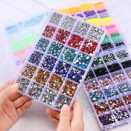 16500pcsset Crystals Nail s 25mm Flatback Colorful Glitter Gems Charms Accessories DIY 3D Art Decorations 240113